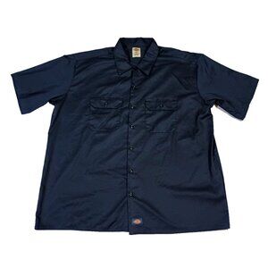 Dickies 2XL Button Down  Mens Work Shirt Short Sleeve Collar Logo Front Pockets
